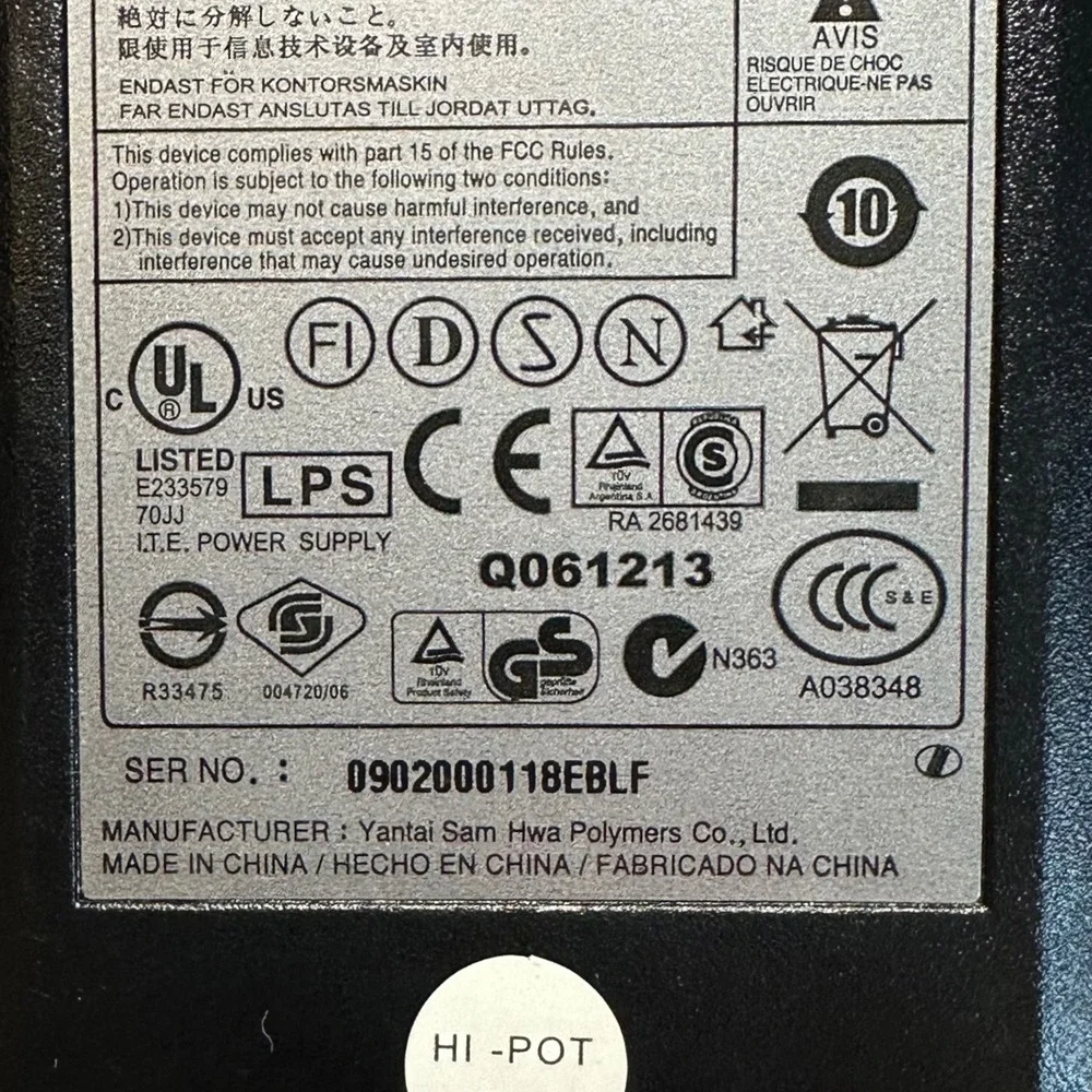 Samsung AC DC Adapter SAD03612A-UV 12V 3A Power Supply Tested OEM